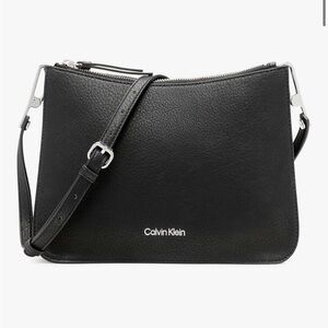 NWT❗️Calvin Klein Black Leather Shoulder Bag